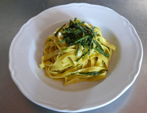 Tagliatelle agli Asparagi di bosco e Pancetta